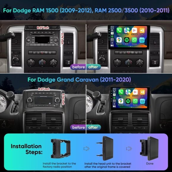 Dodge RAM 1500-3500 Android 13 Stereo Upgrade (2009-2012) - Picture 4 of 7